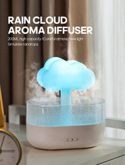 Image of Rain clouds aroma diffuser with ultrasonic humidification and colorful light