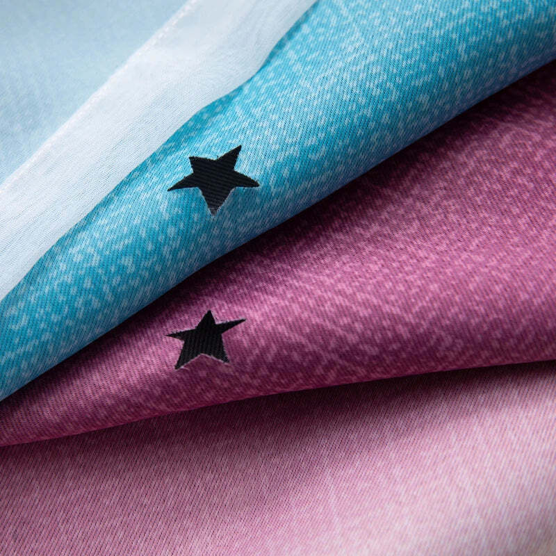 Image of Rainbow hollow-out star blackout curtains for kids' nurseries and living rooms