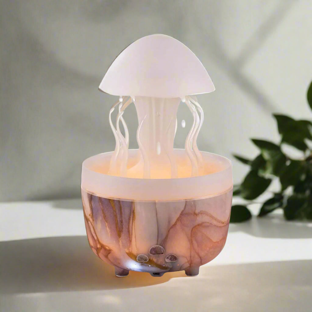 Image of Raindrop aromatherapy diffuser with remote control and colorful night light