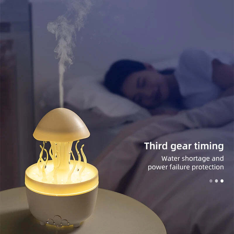 Image of Raindrop aromatherapy diffuser with remote control and colorful night light