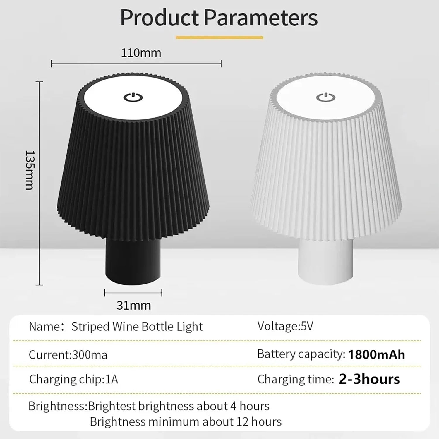 Image of Rechargeable touch sensor LED desktop lamp with adjustable brightness and USB charging