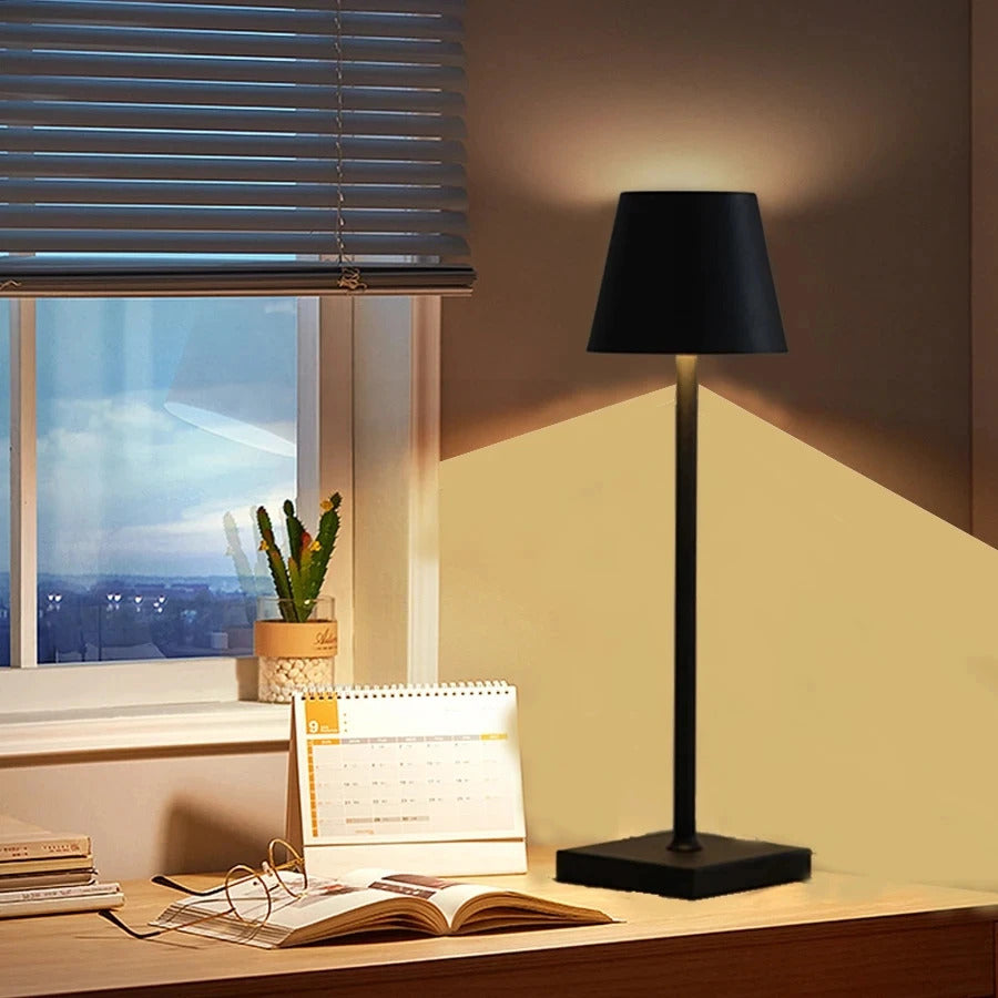 Image of Rechargeable touch sensor LED desktop lamp with adjustable brightness and USB charging