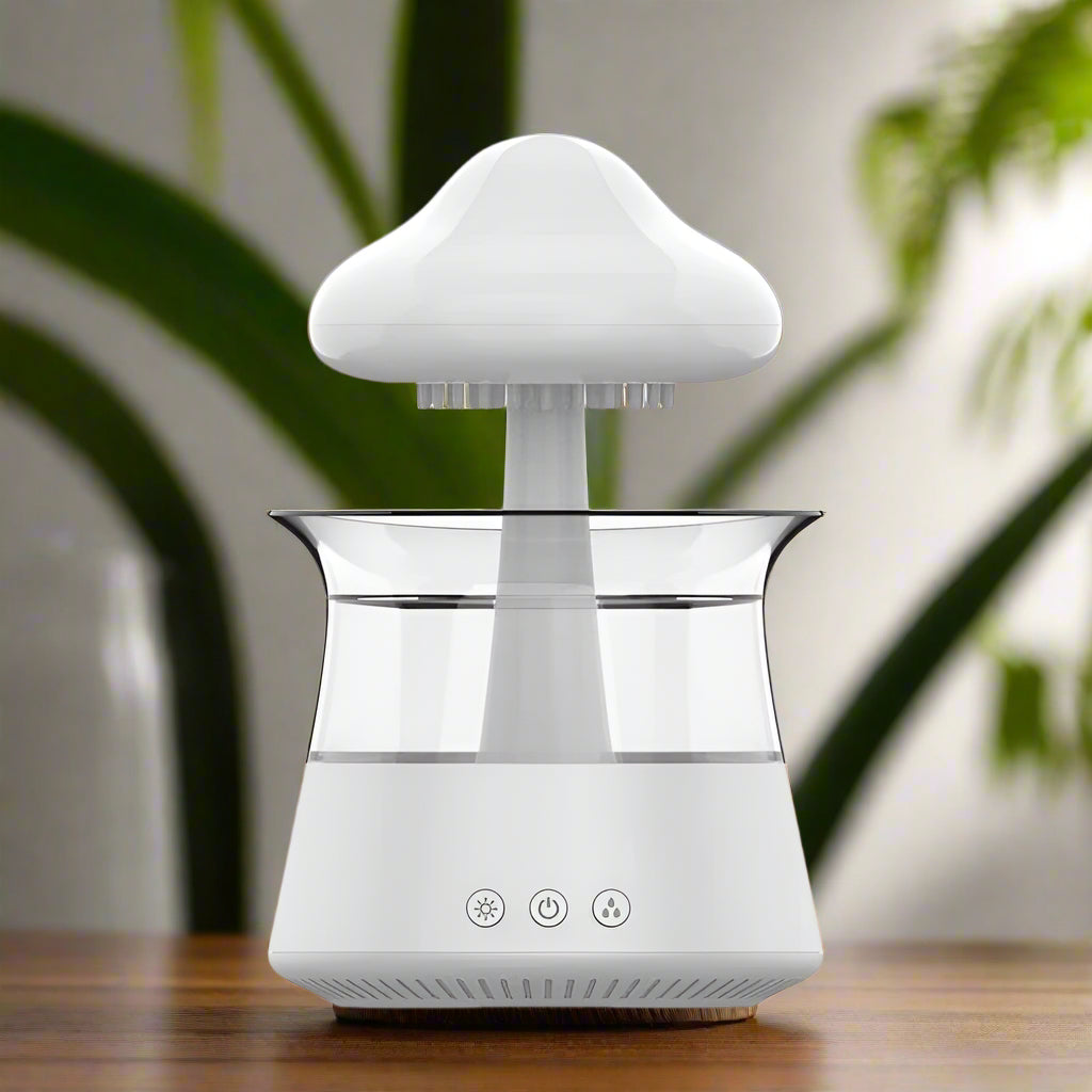 Image of Relax Cloud rain diffuser humidifier with aromatherapy and colorful lamp