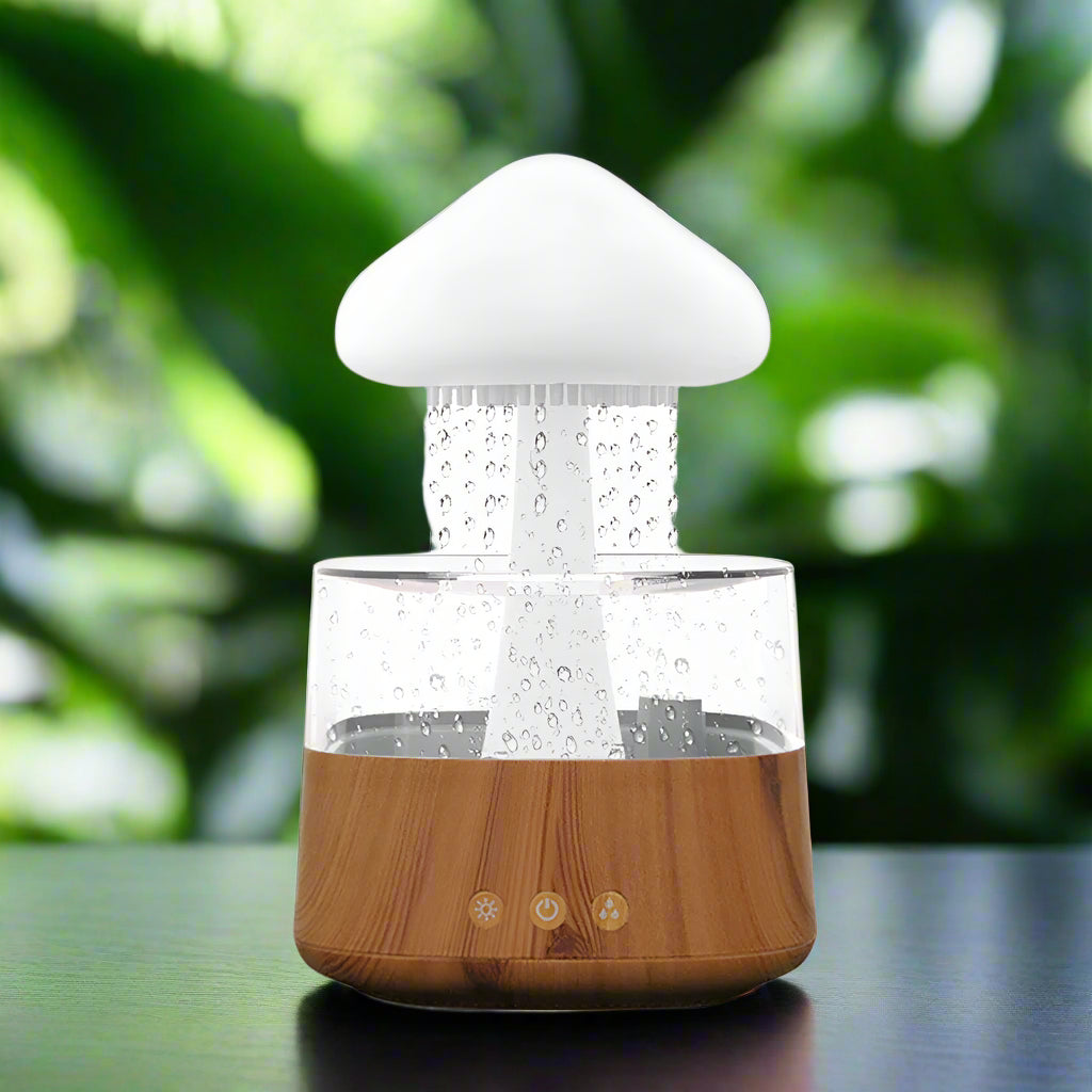 Image of Relax Cloud rain diffuser humidifier with aromatherapy and colorful lamp