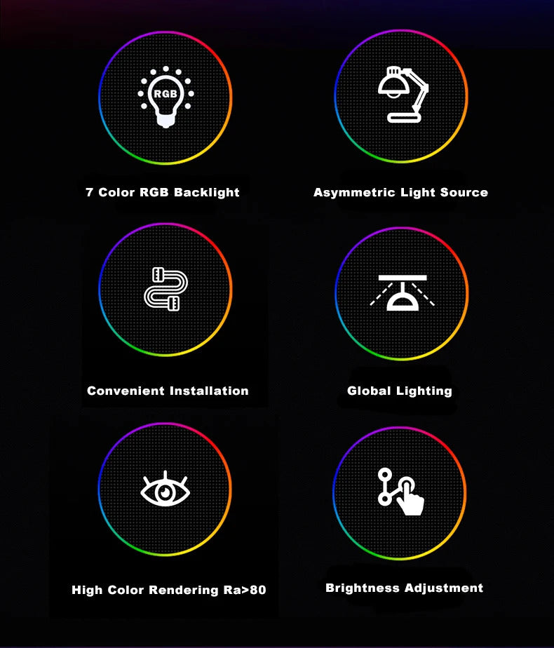 Image of RGB LED desk lamp for eye protection and adjustable dimming