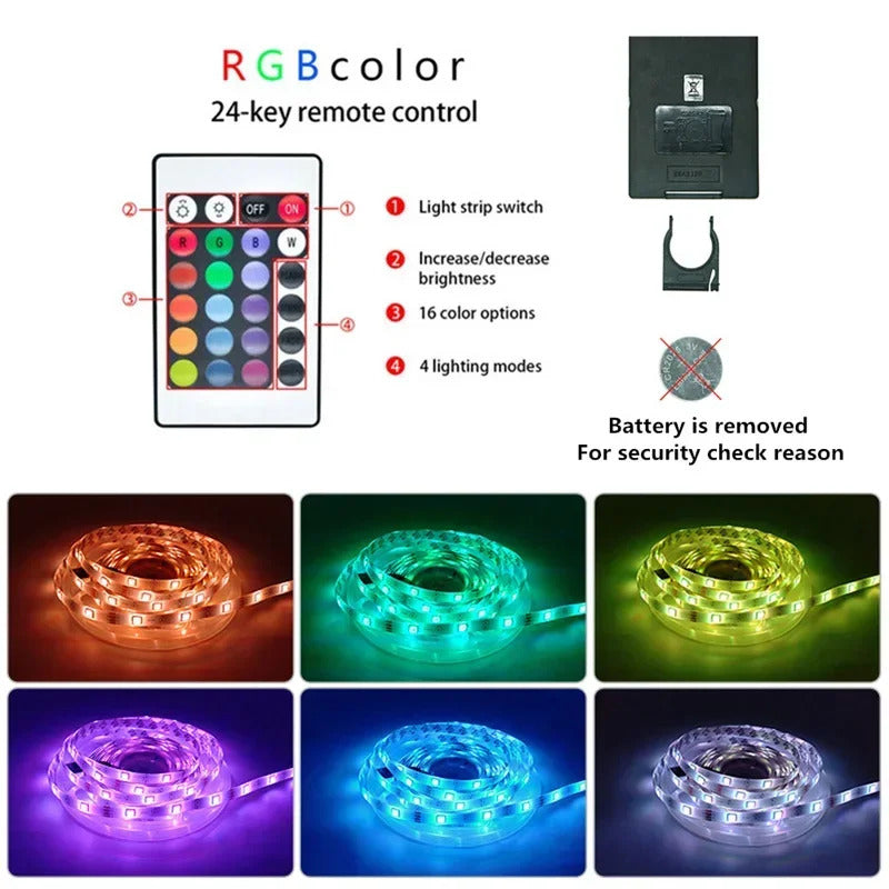 Image of RGB LED strip lights with app control for TV backlighting and room decor