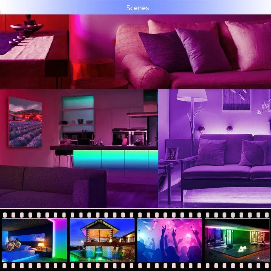 Image of RGB LED strip lights with app control for TV backlighting and room decor