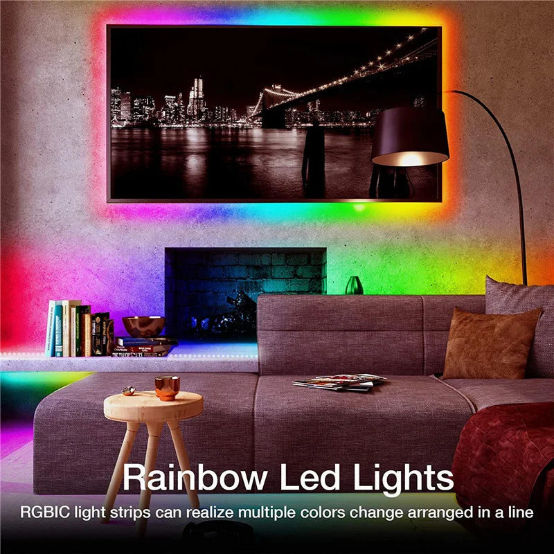 Image of RGBIC Bluetooth neon led strip light for vibrant room decor and smart app control