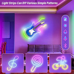 Image of RGBIC Bluetooth neon led strip light for vibrant room decor and smart app control