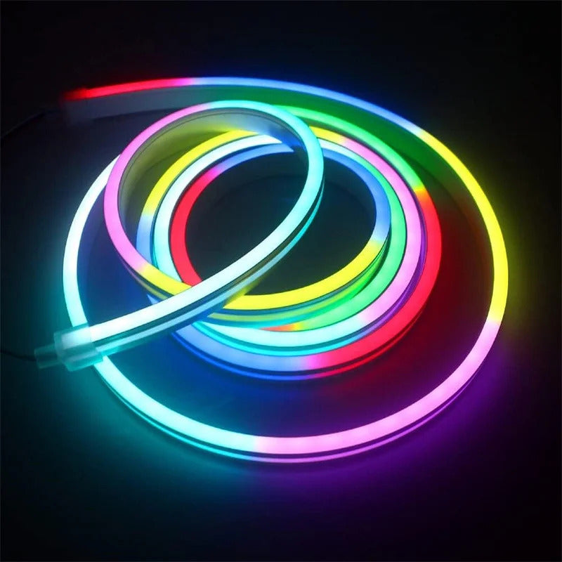 Image of RGBIC Bluetooth neon led strip light for vibrant room decor and smart app control