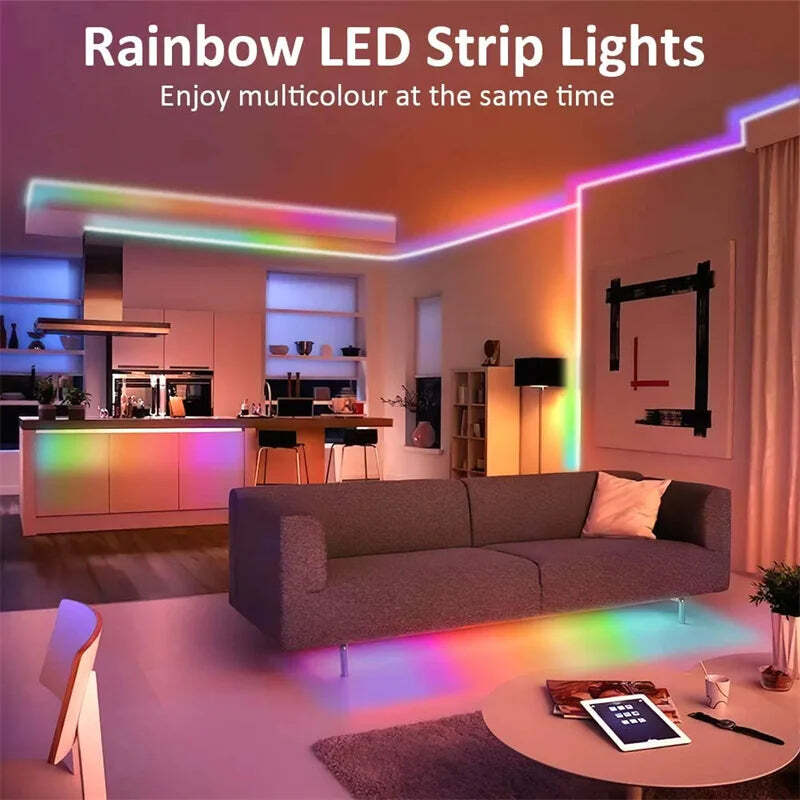 Image of RGBIC Bluetooth neon led strip light for vibrant room decor and smart app control