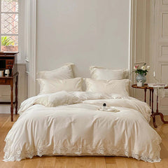 Image of Romantic French floral lace bedding set made from 1000TC Egyptian cotton