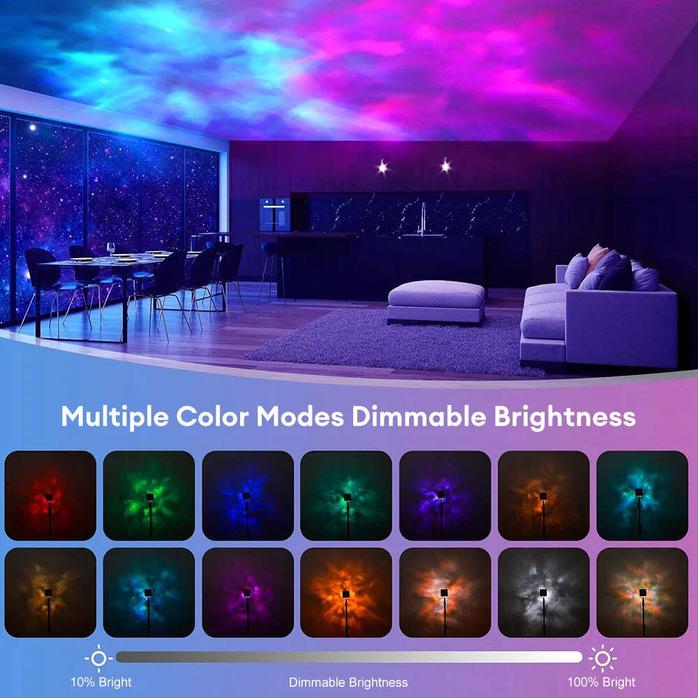 Image of Rotating water ripple projector night light for home decor and ambiance