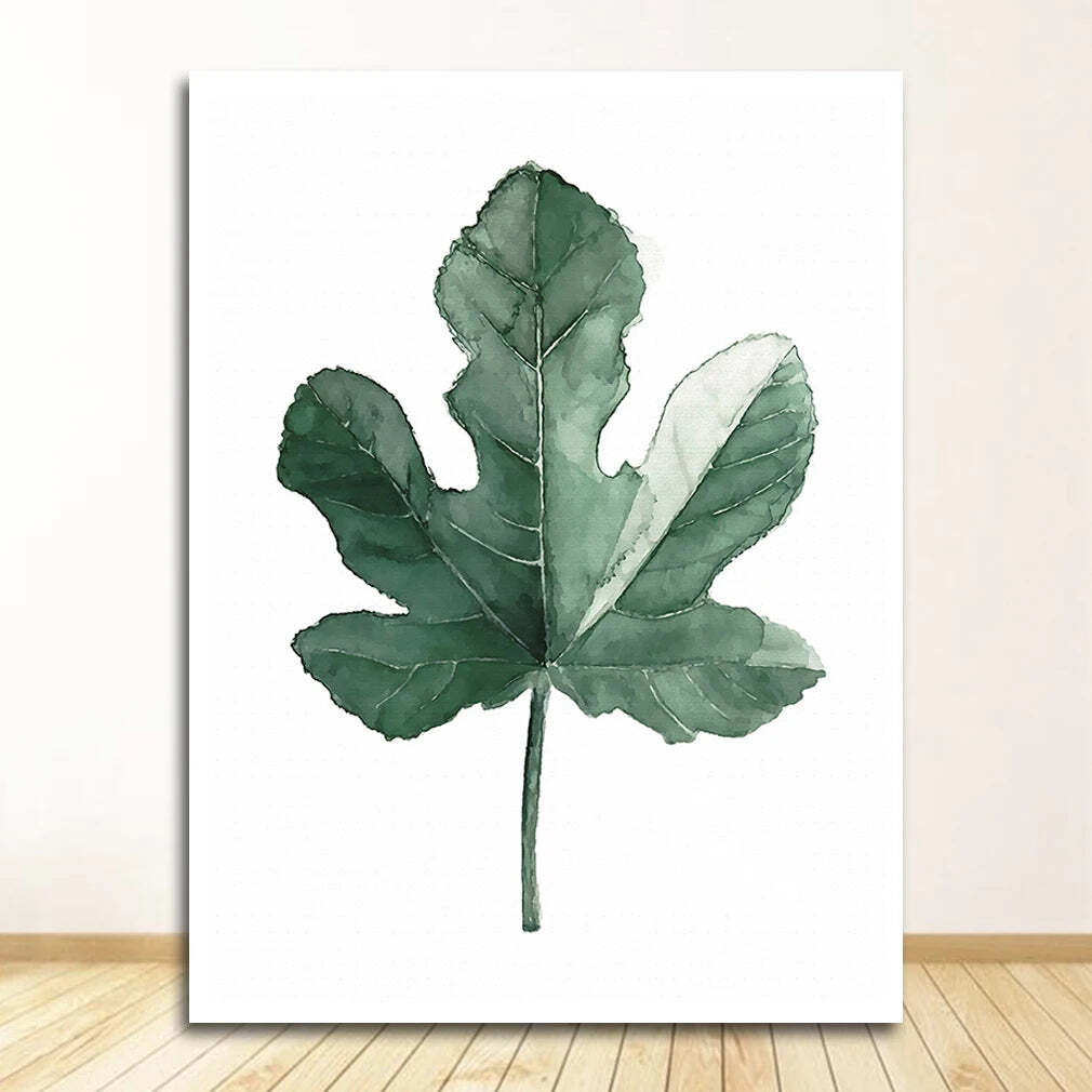 Image of Scandinavian style tropical plants canvas art for modern home decor