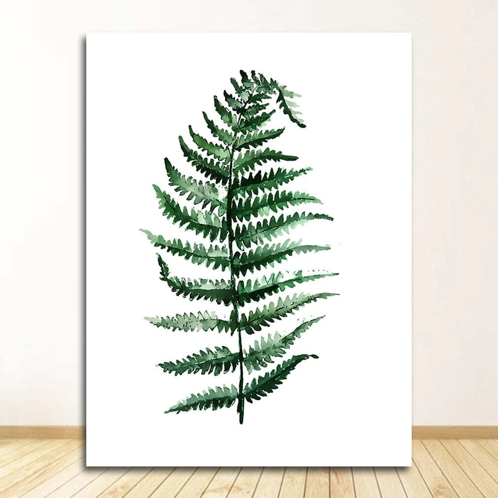 Image of Scandinavian style tropical plants canvas art for modern home decor