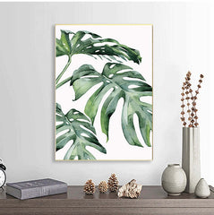 Image of Scandinavian style tropical plants canvas art for modern home decor