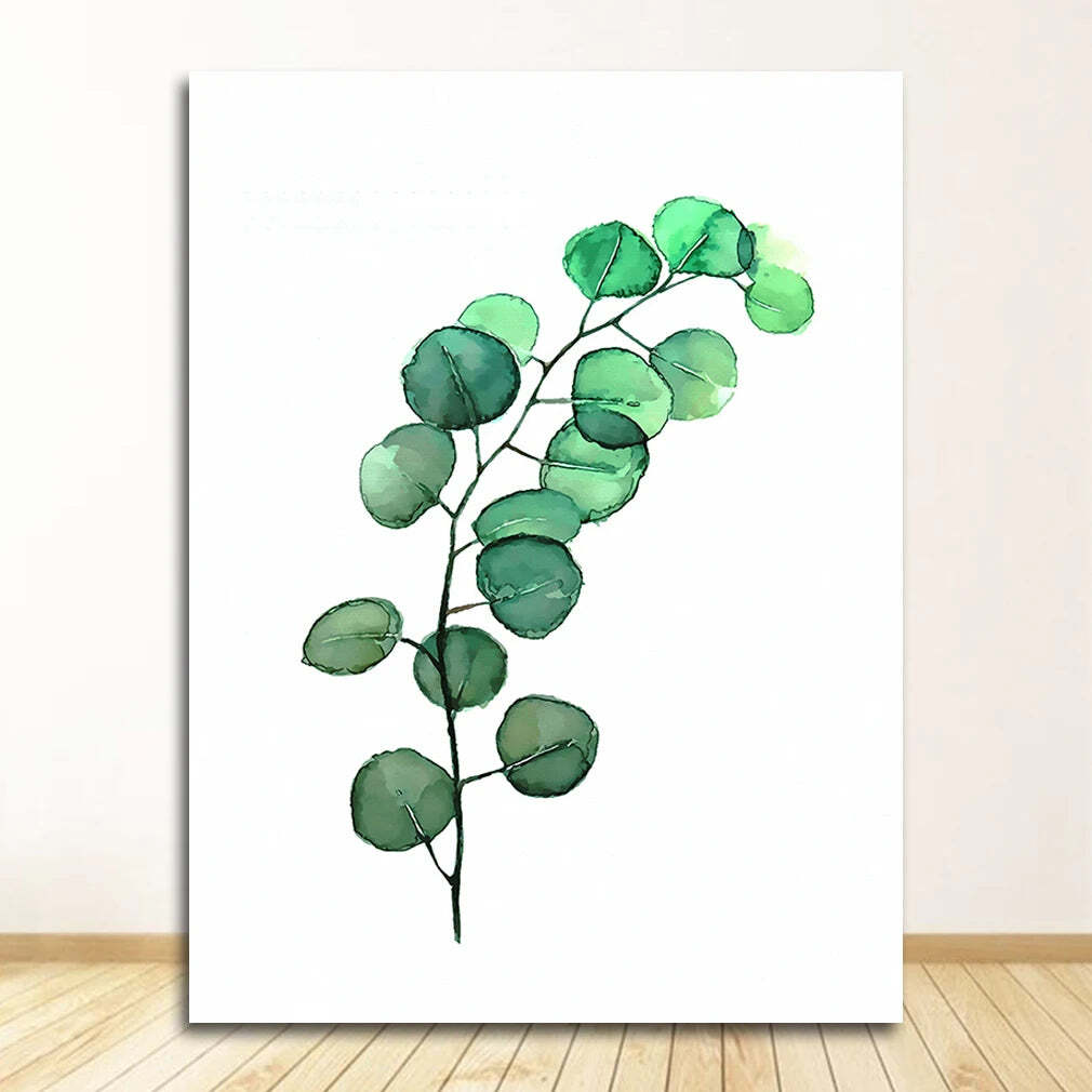 Image of Scandinavian style tropical plants canvas art for modern home decor