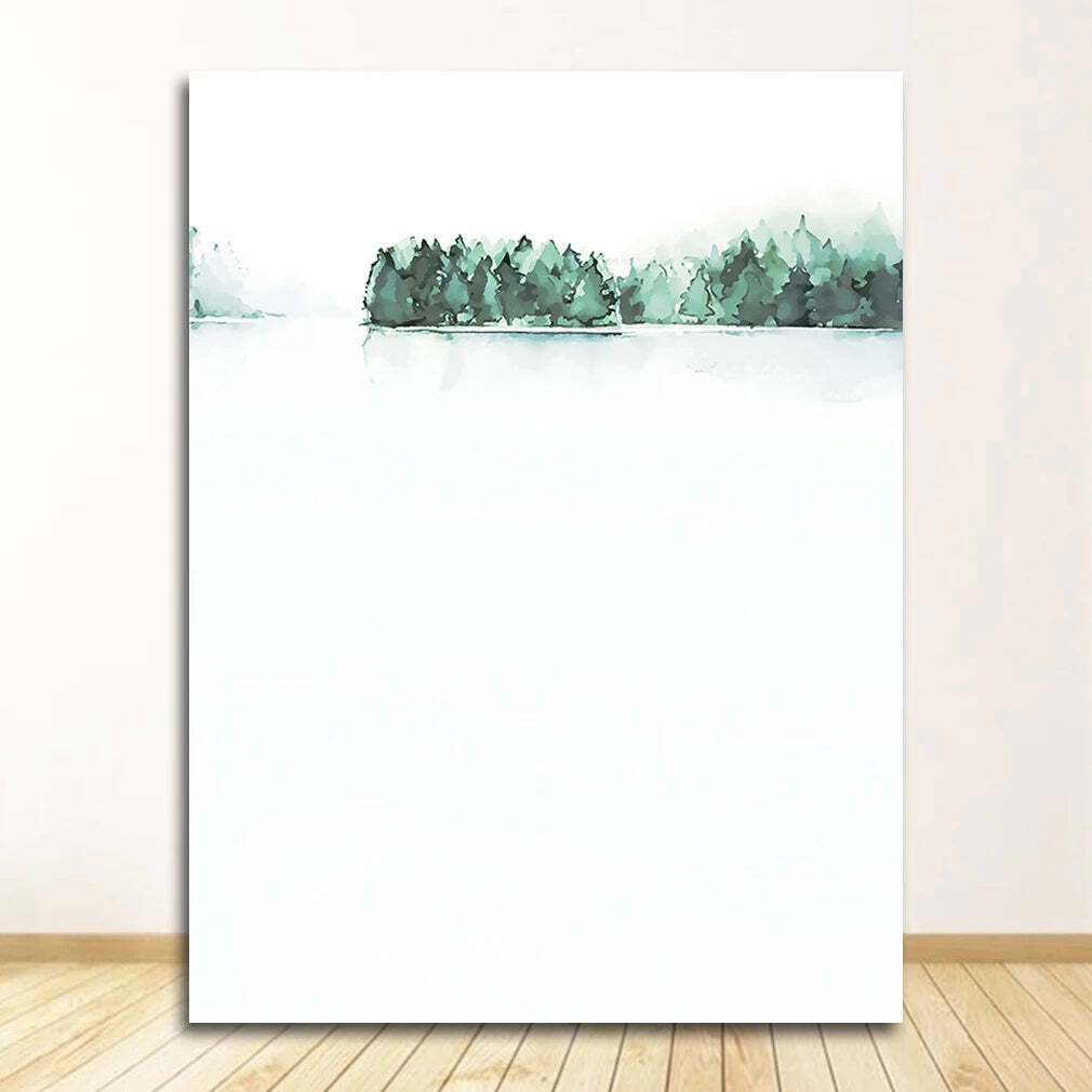 Image of Scandinavian style tropical plants canvas art for modern home decor