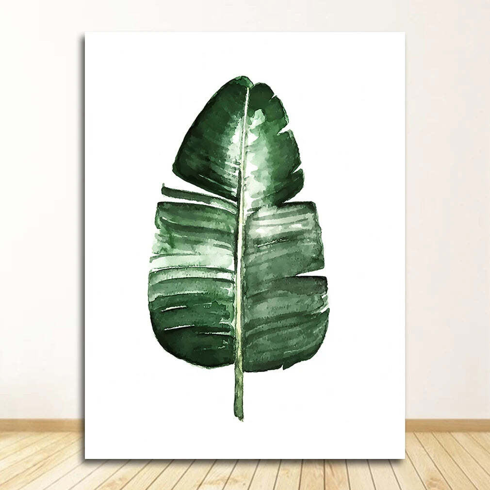 Image of Scandinavian style tropical plants canvas art for modern home decor