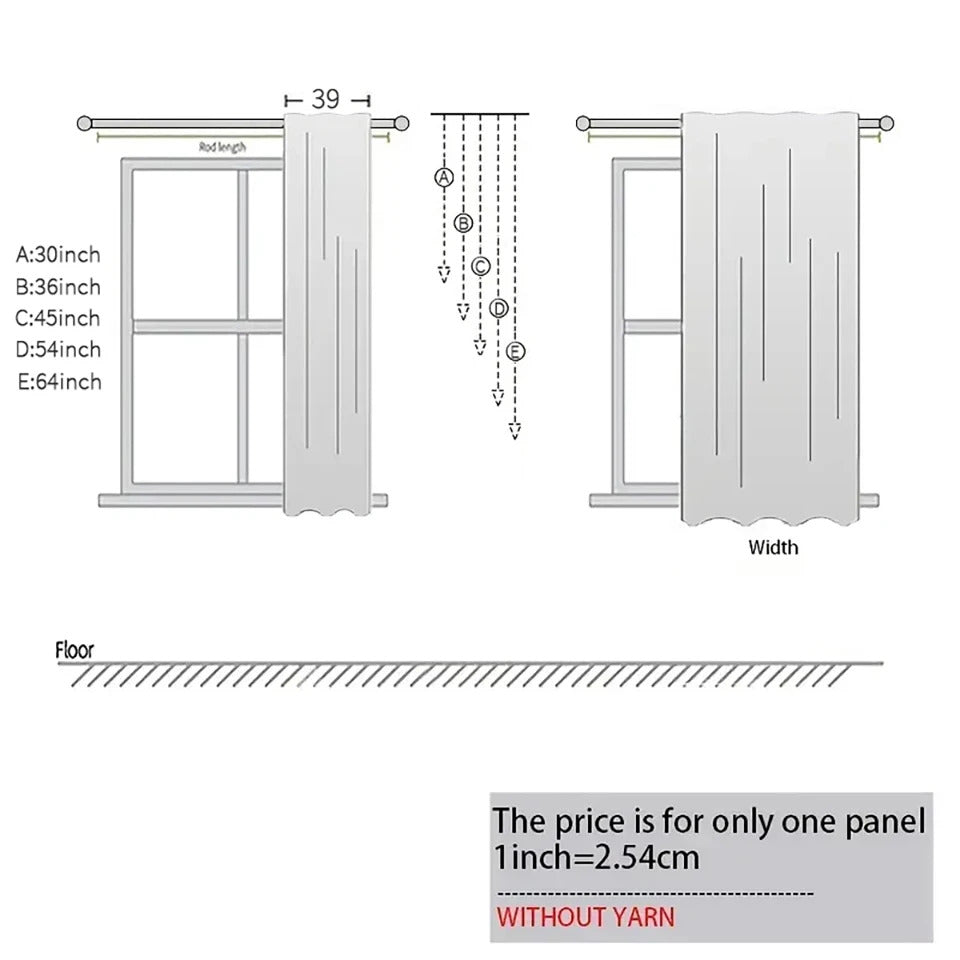 Image of Short sheer curtains for kitchen and bedroom decorative valance