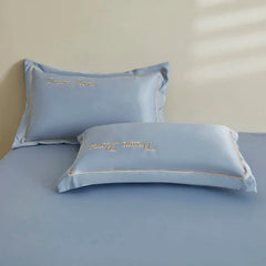 Image of Silky smooth flat cooling sheet set with pillowcases for ultimate comfort