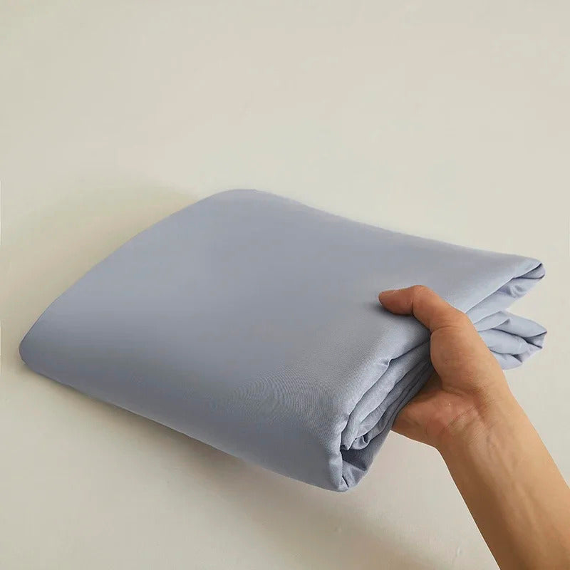 Image of Silky smooth flat cooling sheet set with pillowcases for ultimate comfort