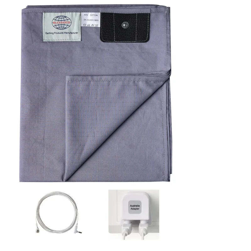 Image of Silver conductive bed sheet for better sleep and grounding comfort