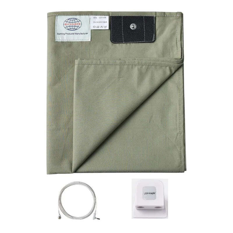 Image of Silver conductive bed sheet for better sleep and grounding comfort