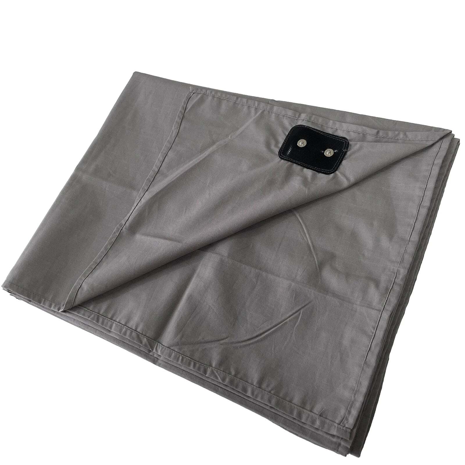 Image of Silver fiber earthing flat bedsheet with grounding cord for health and stress relief