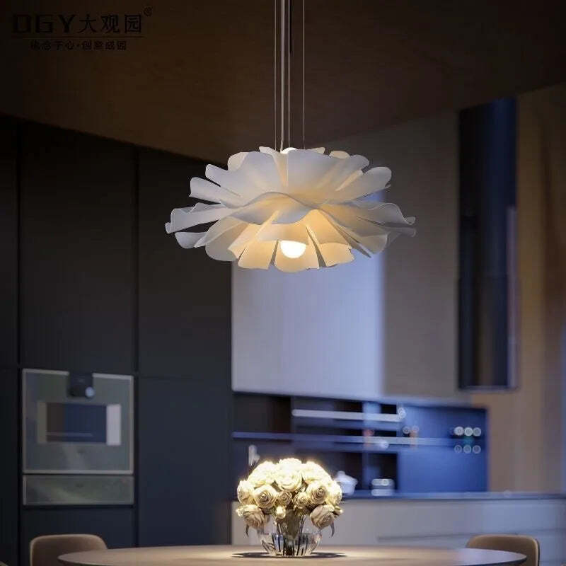 Image of Simple modern LED chandelier for dining room and bedroom décor