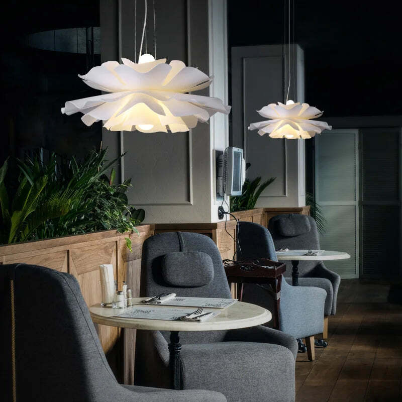 Image of Simple modern LED chandelier for dining room and bedroom décor