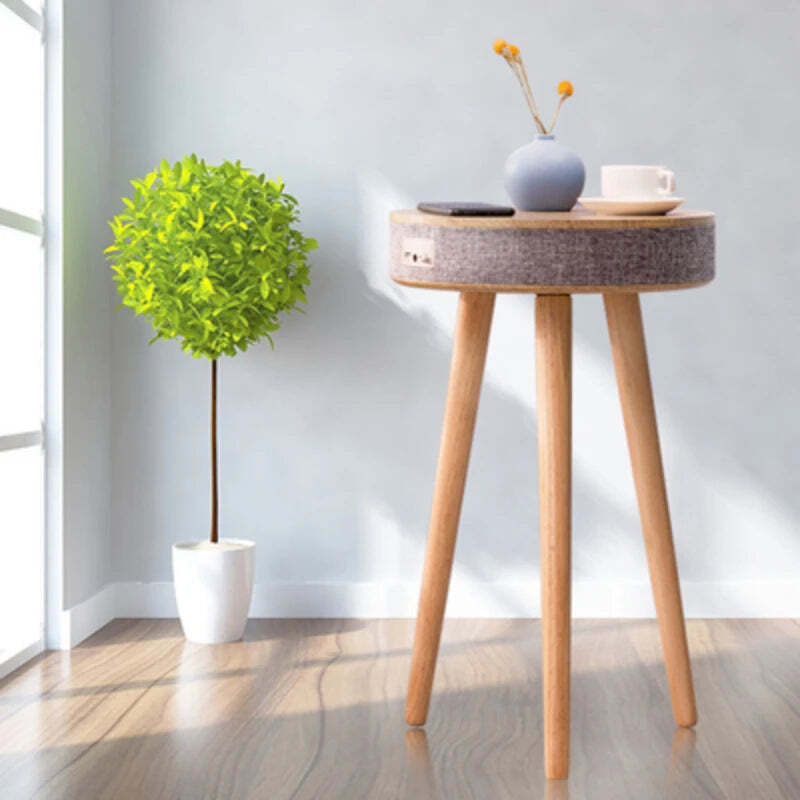 Image of Smart Bluetooth coffee table with wireless charger and built-in speaker for modern living rooms