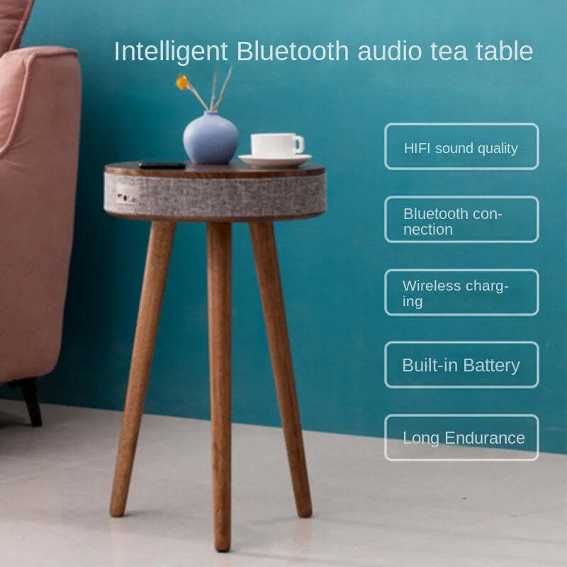 Image of Smart Bluetooth coffee table with wireless charger and built-in speaker for modern living rooms