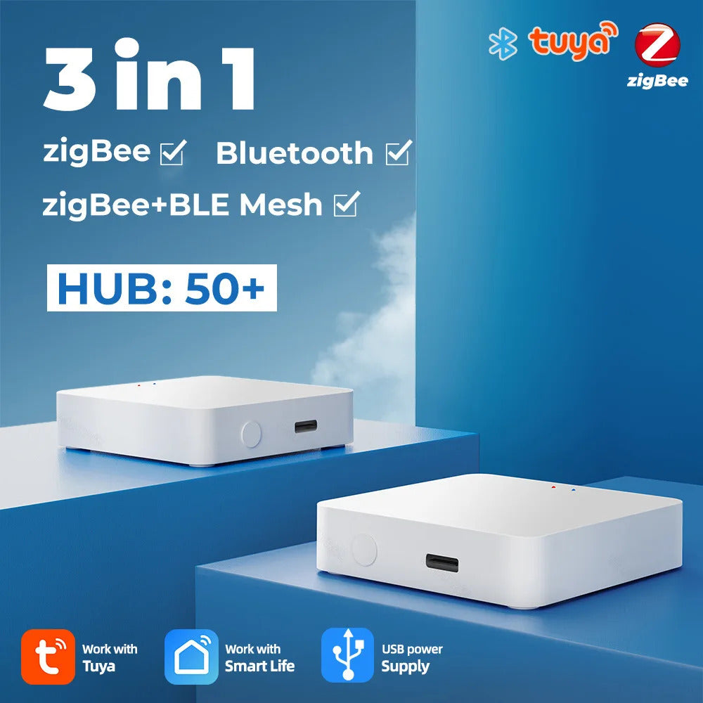 Image of Smart home multi-mode gateway hub for ZigBee and Bluetooth control