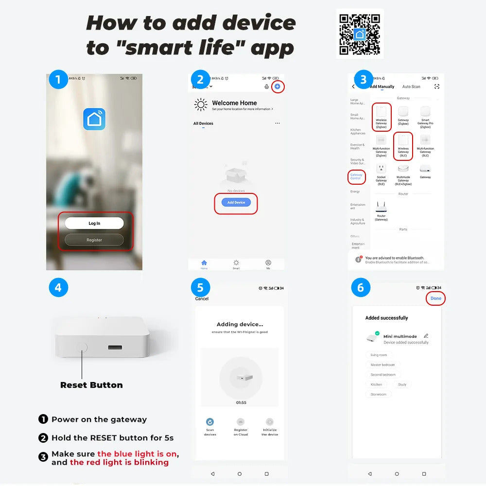 Image of Smart home multi-mode gateway hub for ZigBee and Bluetooth control