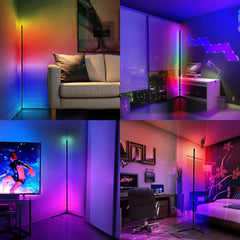 Image of Smart RGB corner floor lamp with app control and music sync for modern home décor