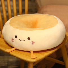 Image of Soft and comfortable cartoon bread-shaped thigh support pillow