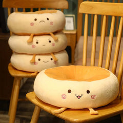 Image of Soft and comfortable cartoon bread-shaped thigh support pillow