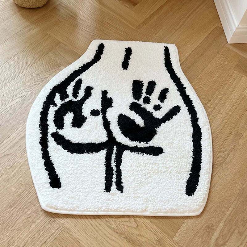 Image of Soft tufted non-slip bathroom rug with unique designs for home and kitchen