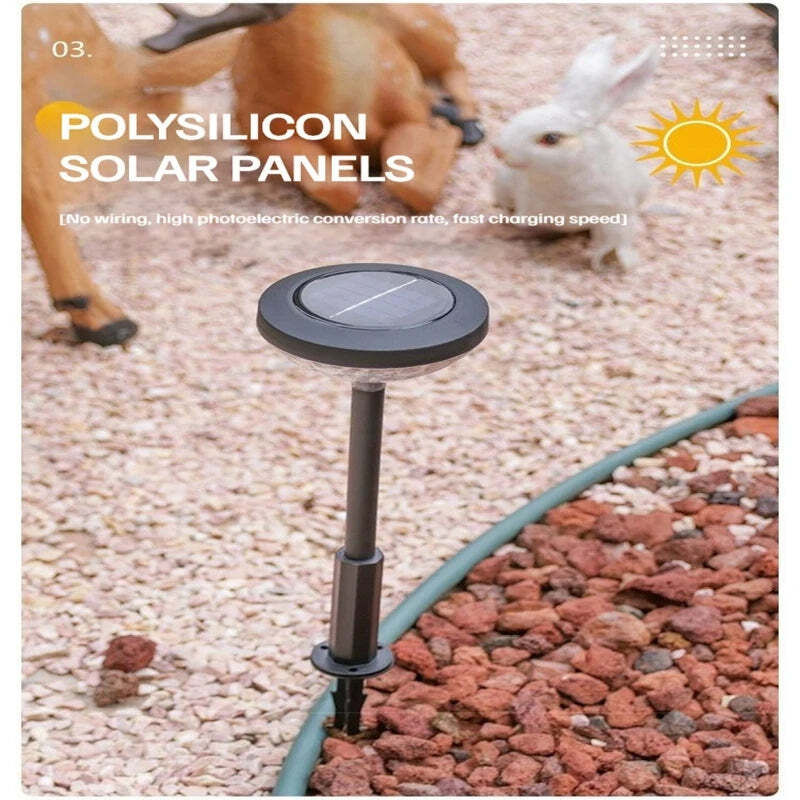 Image of Solar LED lawn lights for outdoor garden decoration, waterproof landscape lamps