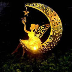 Image of Solar moon fairy lamp waterproof garden lights for outdoor decoration