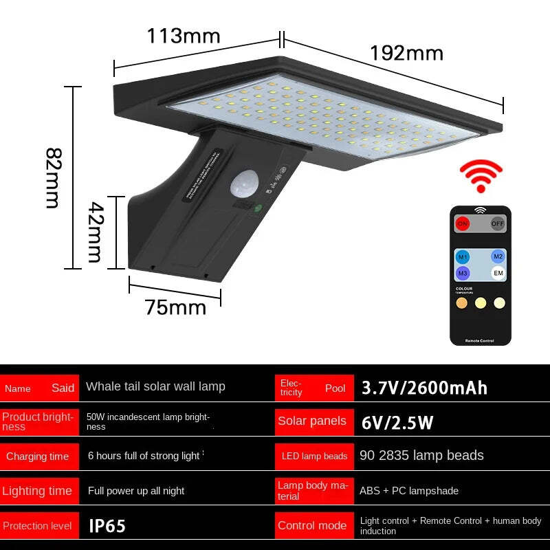 Image of Solar outdoor lights with motion sensor and waterproof security features, 4 modes, and 90 LEDs for porch, yard, and garden