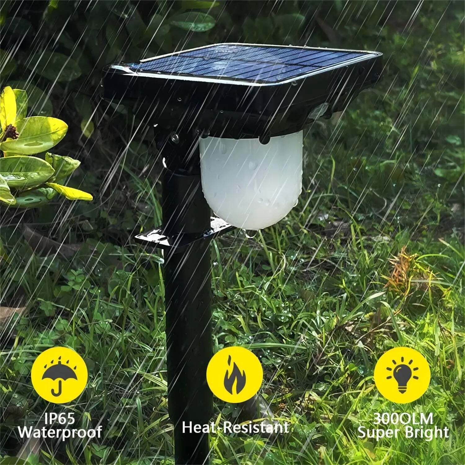 Image of Solar powered outdoor motion sensor landscape spotlight for garden and yard