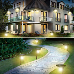 Image of Solar powered outdoor motion sensor landscape spotlight for garden and yard