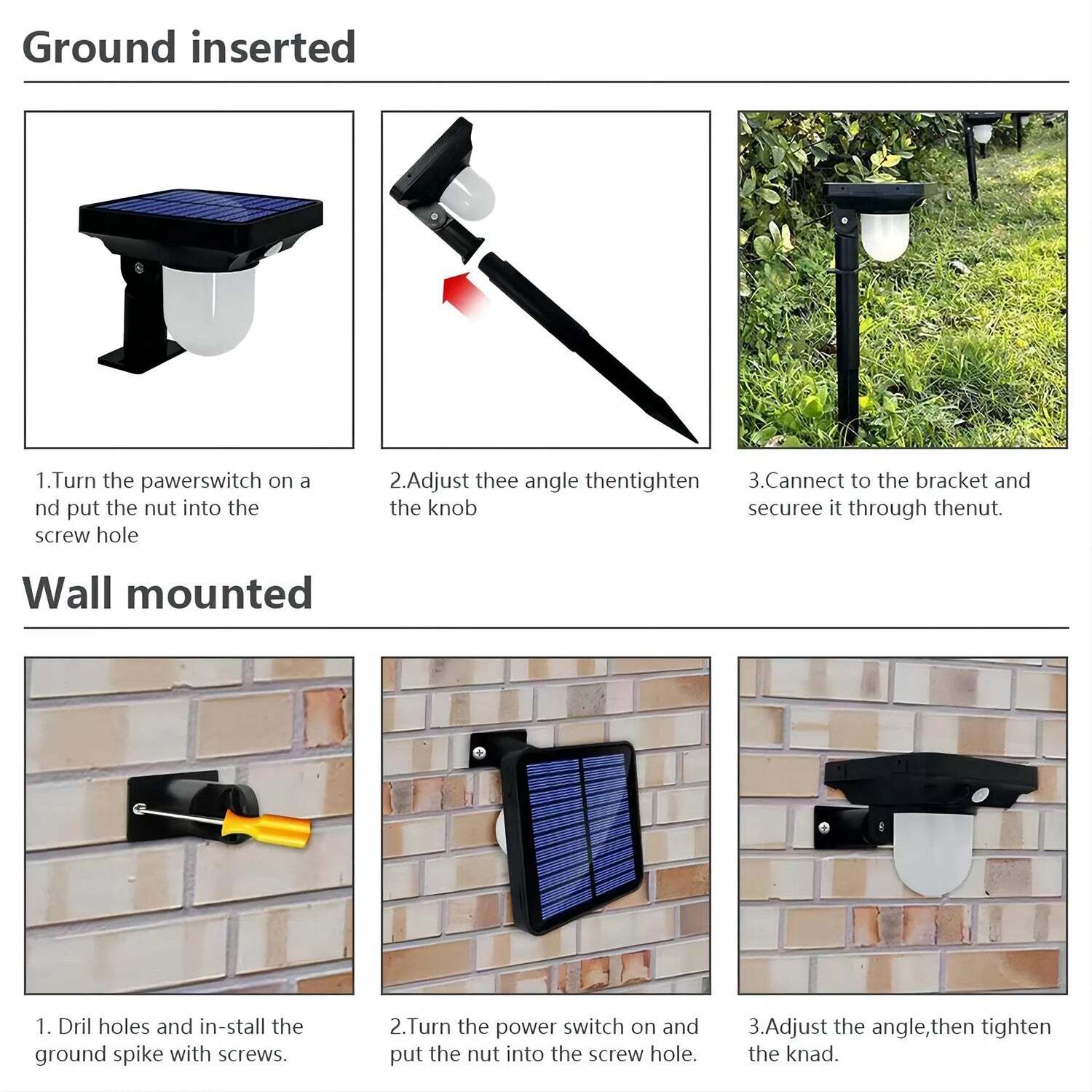 Image of Solar powered outdoor motion sensor landscape spotlight for garden and yard