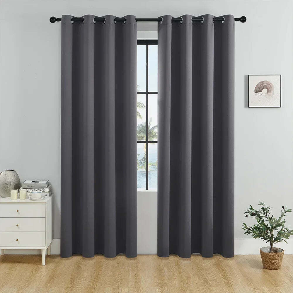 Image of Solid color blackout curtain for room darkening in bedrooms, kitchens, and living rooms