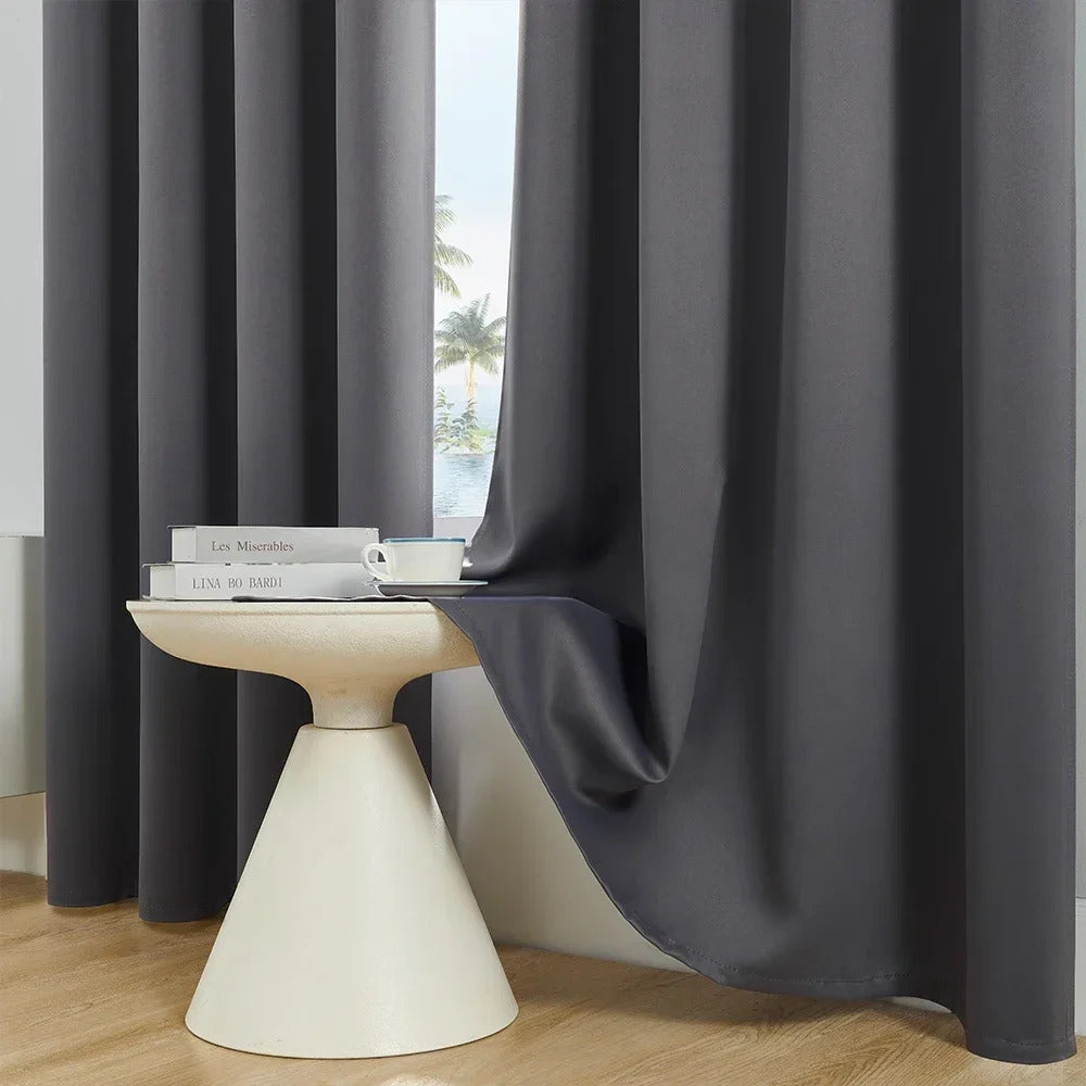 Image of Solid color blackout curtain for room darkening in bedrooms, kitchens, and living rooms