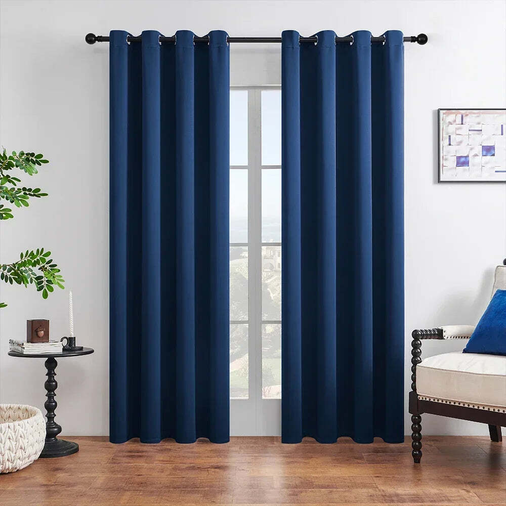 Image of Solid color blackout curtain for room darkening in bedrooms, kitchens, and living rooms