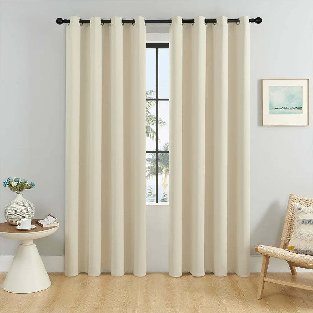 Image of Solid color blackout curtain for room darkening in bedrooms, kitchens, and living rooms