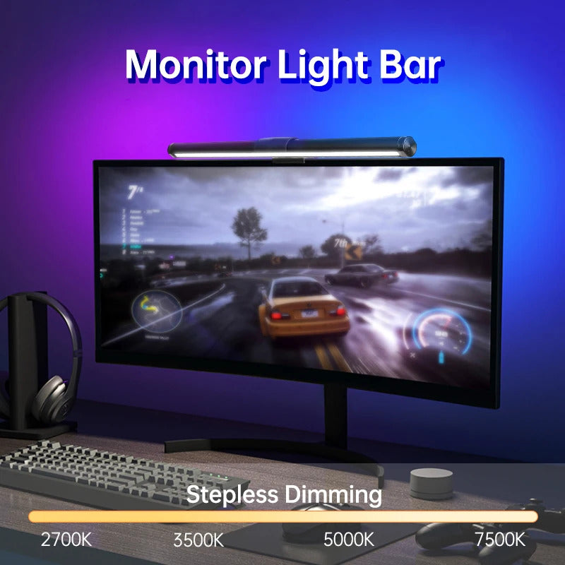 Image of Stepless dimming LED desk lamp for comfortable reading and computer use